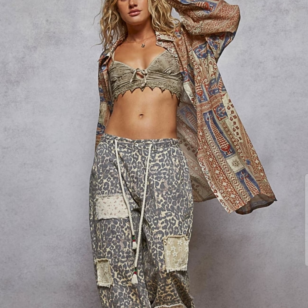 NEW POL Multicolor Patchwork Top NWT - image 3